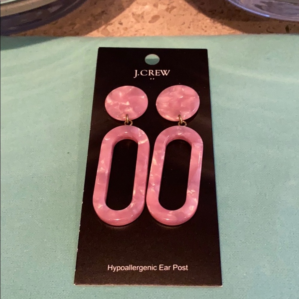 J. Crew Pink Tortoise statement earrings - Picture 6 of 10